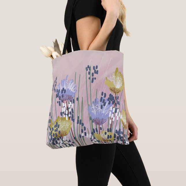 Tote Bag Fleur Abstrait Moderne Tendance (De près)
