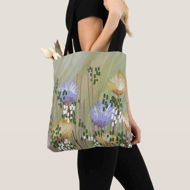 Tote Bag Fleur Abstrait Moderne Tendance (De près)