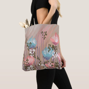 Tote Bag Fleur Abstrait Moderne Tendance