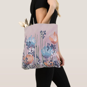 Tote Bag Fleur Abstrait Moderne Tendance
