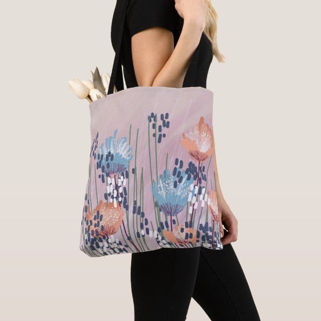 Tote Bag Fleur Abstrait Moderne Tendance (De près)