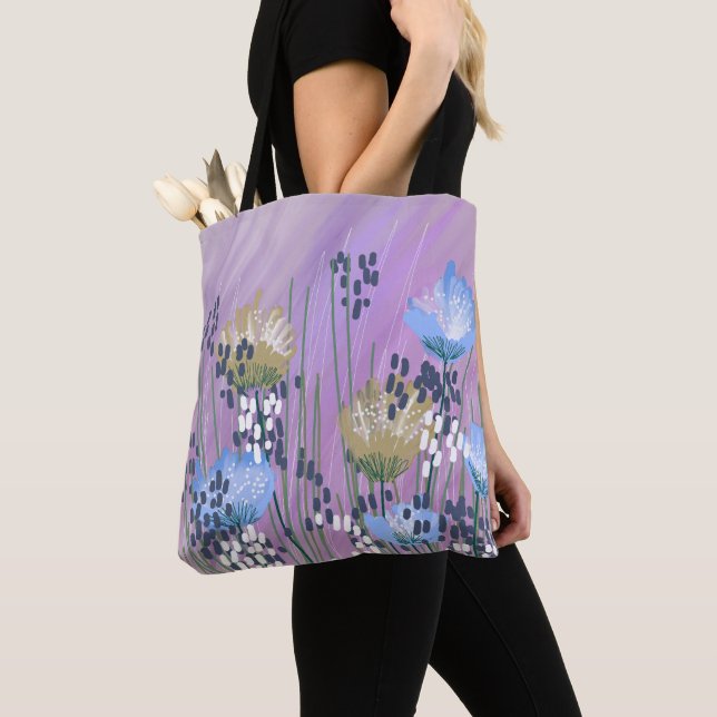 Tote Bag Fleur Abstrait Moderne Tendance (De près)