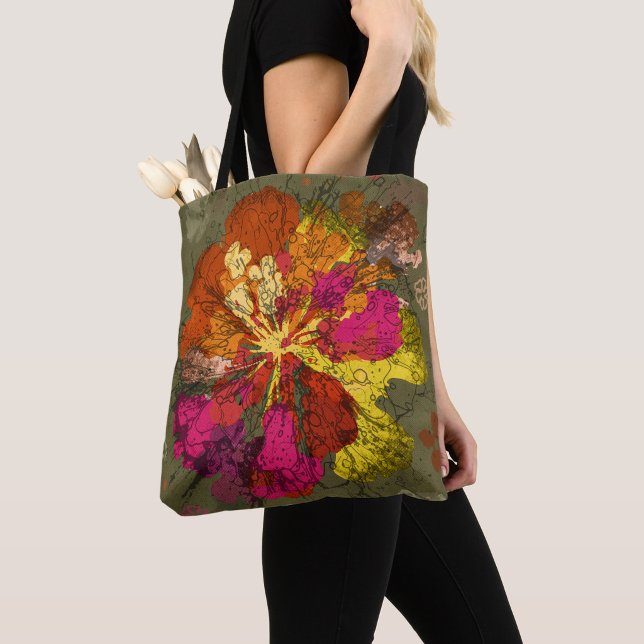 Tote Bag Fleur abstraite audacieuse (Créateur téléchargé)