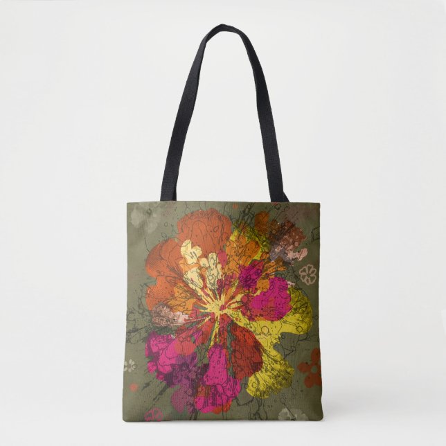 Tote Bag Fleur abstraite audacieuse (Devant)