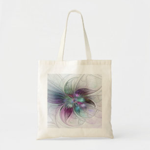 Tote Bag Fleur Abstraite colorée Art moderne floral fractal