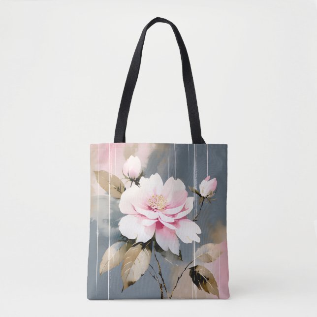 Tote Bag Fleur Abstraite Wabi-Sabi (Devant)