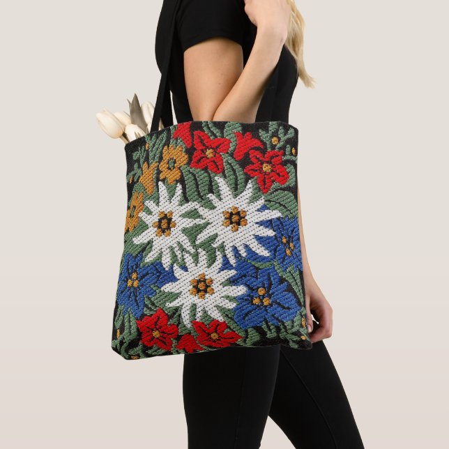 Tote Bag Fleur alpine suisse Edelweiss (De près)