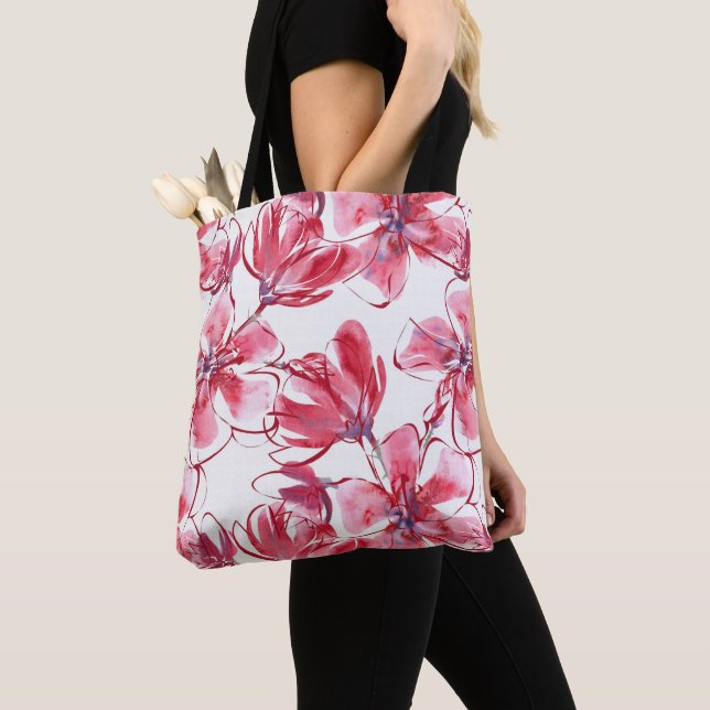 Tote Bag Fleur aquarelle (De près)