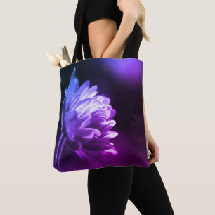 Tote Bag Fleur au soleil avec teinte de couleur noir et bla