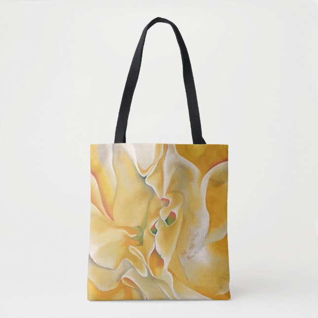 Tote Bag Fleur blanche jaune Art abstrait Georgia O'Keeffe (Devant)