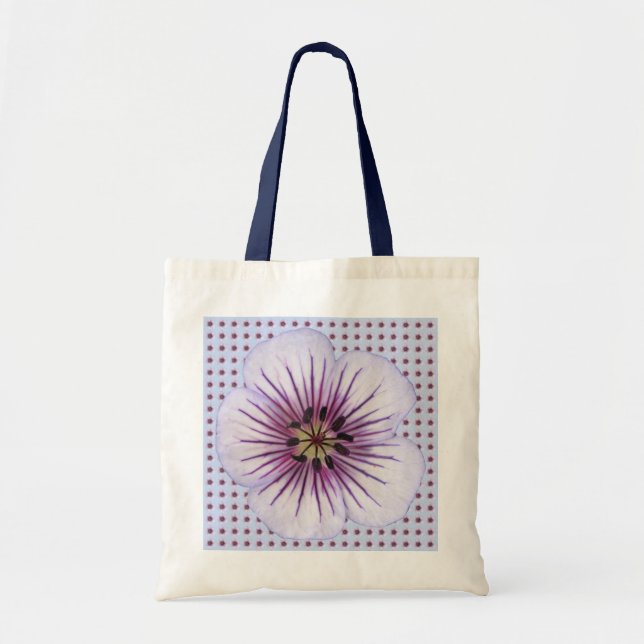 Tote Bag Fleur bleu-clair romantique de géranium (Devant)