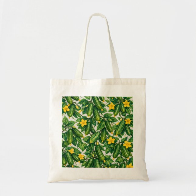Tote Bag Fleur botanique de concombre frais et de fleur jau (Devant)