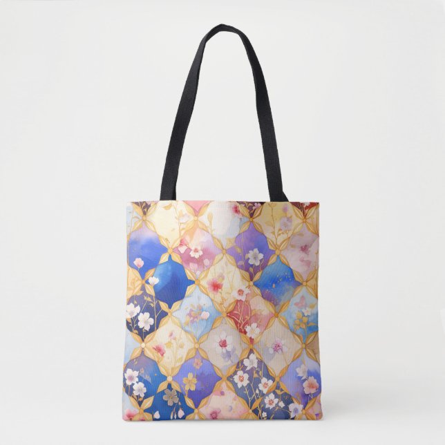 Tote Bag Fleur carré 005 (Devant)