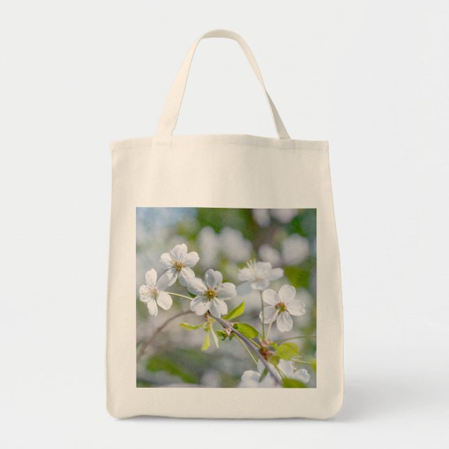 Tote Bag Fleur cerise blanche (Devant)