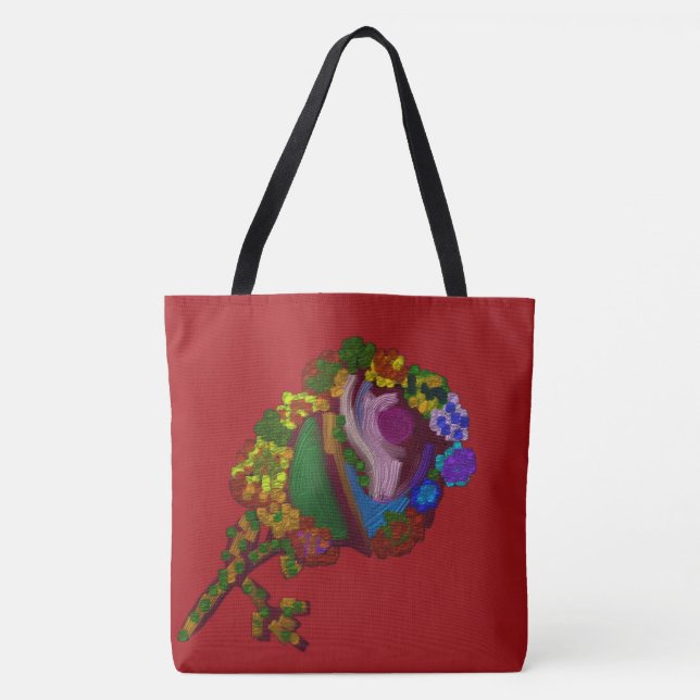 Tote Bag Fleur colorée arc-en-ciel (Devant)