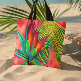 Tote Bag Fleur colorée d'oiseau de paradis