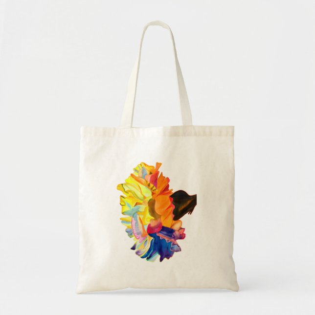 Tote Bag Fleur d'aquarelle couleur carnation (Devant)