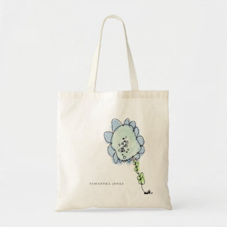 Tote Bag Fleur d'aquarelle rose pâle foncé Rustique mou