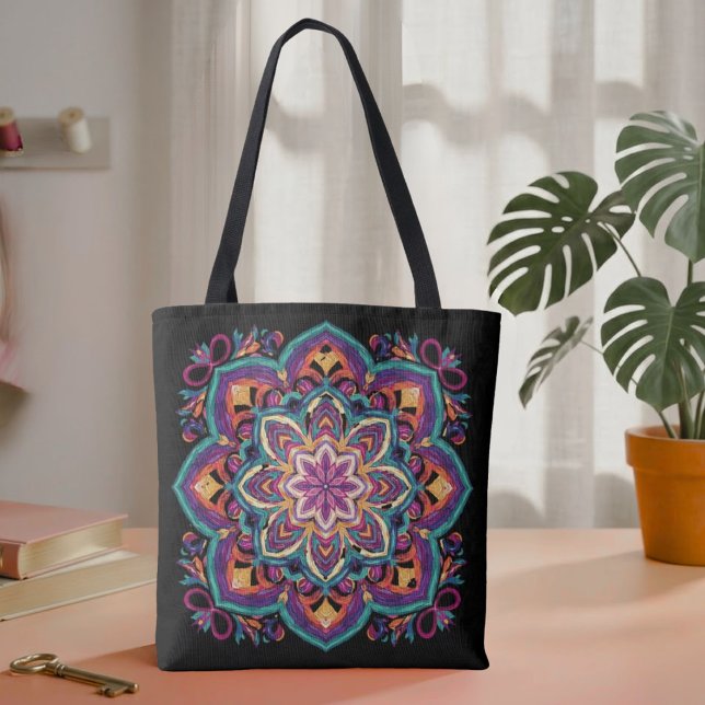 Tote Bag Fleur d'art folklorique boho (Créateur téléchargé)