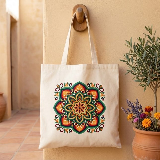 Tote Bag Fleur d'art populaire Boho (Créateur téléchargé)