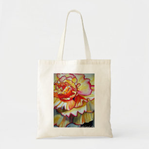 Tote Bag Fleur de bégonia jaune aquarelle art original