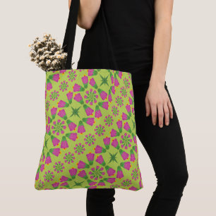 Tote Bag Fleur de Bell rétro Mandalas Green Fourre-tout (2