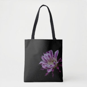 Tote Bag Fleur de cactus Royal violet et blanc