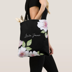 Tote Bag Fleur de cerise végétale couleur rose