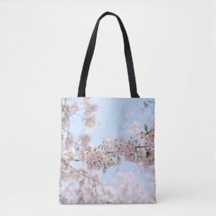 Tote Bag Fleur de cerisier blanc sous ciel bleu clair en m