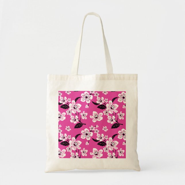 TOTE BAG FLEUR DE CERISIER - SAKURA (ROSE) (Devant)