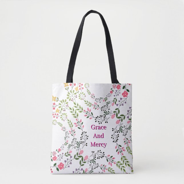 Tote Bag Fleur de Clémence et de Grâce Blanche (Devant)