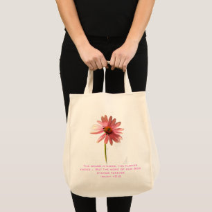 Tote Bag Fleur de cône rose L'herbe se flétrit mais