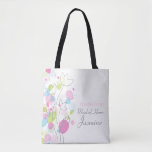 Tote Bag Fleur de Confetti femme de chambre d'honneur