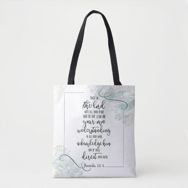 Tote Bag Fleur de confiance dans le Seigneur (Devant)