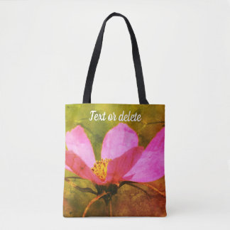 Tote Bag Fleur de cosmos rose unique Art personnalisé