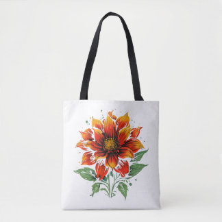 Tote Bag Fleur de feu Dahlia
