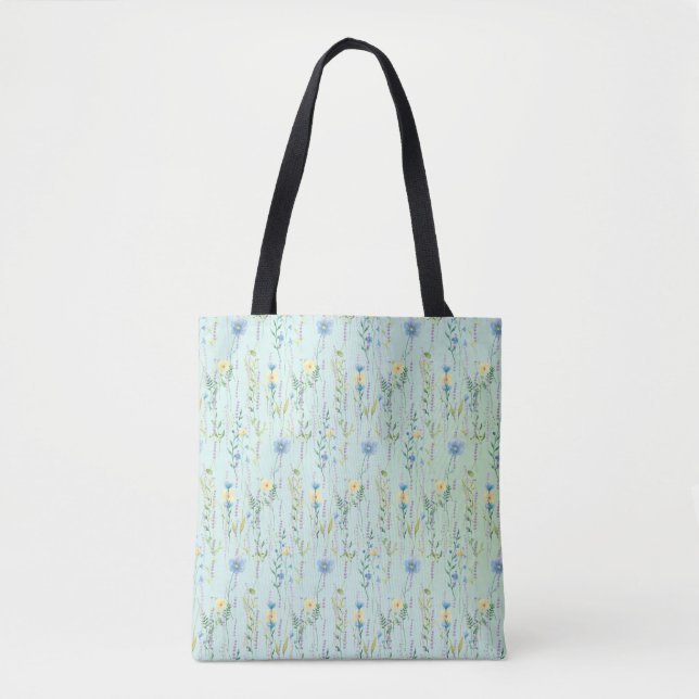 Tote Bag Fleur de flore rustique du dégradé de l'aquarelle (Devant)