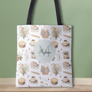 Tote Bag Fleur de Fraise de Campagne Monogrammée Fantaisist