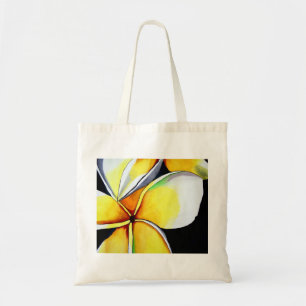 Tote Bag Fleur de frangipanier jaune tropical art original