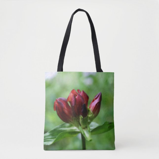 Tote Bag Fleur de gentiane rouge en fleurs  (Devant)