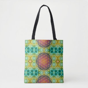 Tote Bag Fleur de la vie / Blume des Lebens - or fractale 2