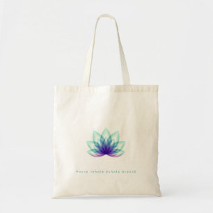 Tote Bag Fleur de Lotus Bleu Vert