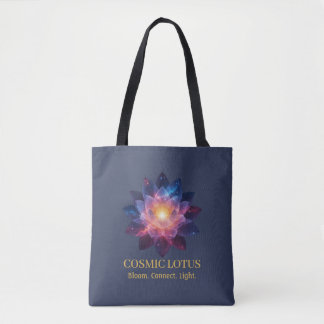 Tote Bag Fleur de Lotus Cosmique | Énergie de Fleur de Gala