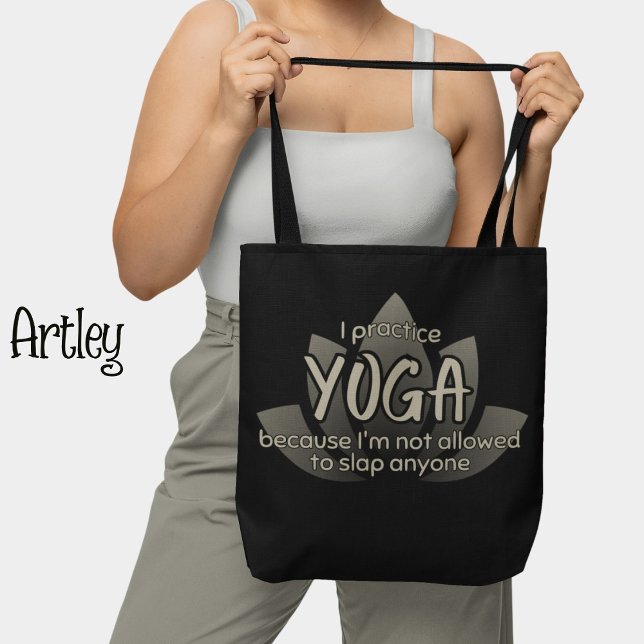 Tote Bag Fleur de Lotus Noire Fleur Yoga (Créateur téléchargé)