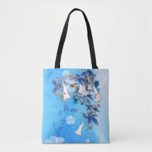 Tote Bag Fleur de lune d'aquarelle blanche