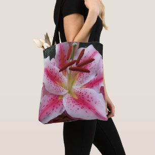 Tote Bag Fleur de lys oriental rose
