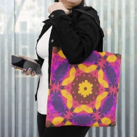 Fleur de Mandala rose violet et jaune
