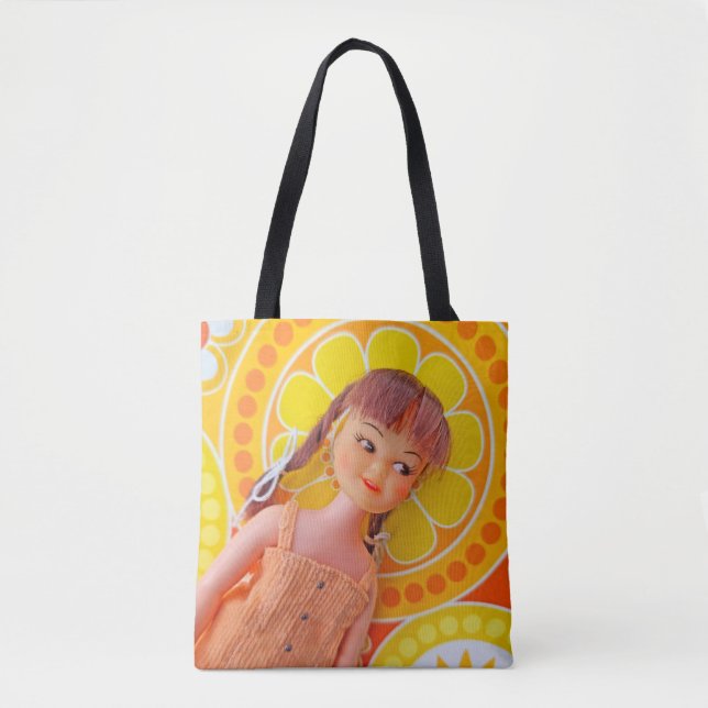 Tote Bag Fleur de miel Power Jaune et Orange (Devant)