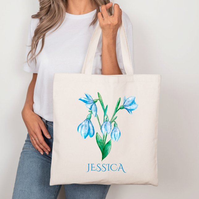 Tote Bag Fleur de mois de naissance de janvier perce-neige  (Créateur téléchargé)