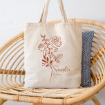 Tote Bag Fleur de mois de naissance personnalisée Juin Boho<br><div class="desc">Un beau bouquet botanique moderne de roses représente le mois de la naissance de juin. Le cadeau idéal pour montrer à votre personne préférée combien vous vous souciez. Parfait pour toutes les occasions, y compris les anniversaires, les meilleurs amis, la fête des mères, cadeau de demoiselle d'honneur, la nouvelle maman,...</div>